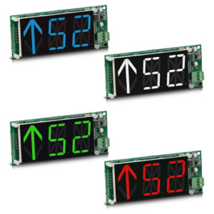 MH222-XXX | 2.2 Inch Characters 2.5 inch Arrow RDI  7.5"W (7.88 w/ Passing Chime) x 3.1"H x 0.875"D Horizontal