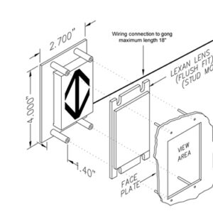 OV125-XX | 2.5 inch Character Remote Display Indicator RDI  Otis Serial RSL Link w/ Gong 2.700"W x 4.000"H x 1.40"D